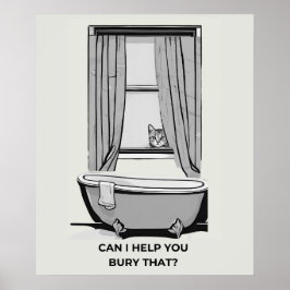 Póster divertido de gato: "¿Puedo ayudarte a enter