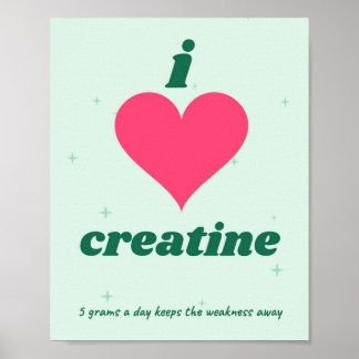 Póster Divertido de Gimnasio Me Encanta Creatina
