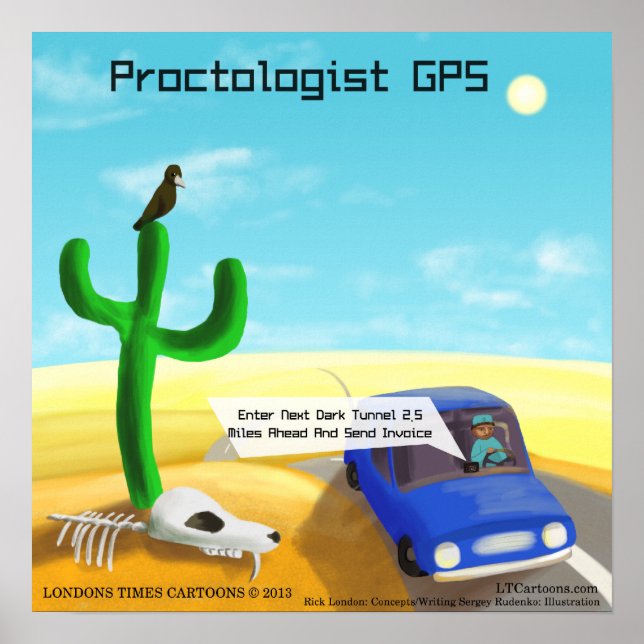 Póster divertido de GPS de Proctología (Frente)