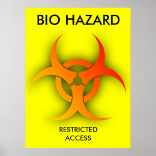 Póster Divertido de Impresión de Peligro Biológico