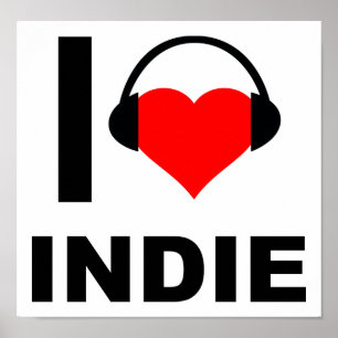 Póster divertido de indie que amo