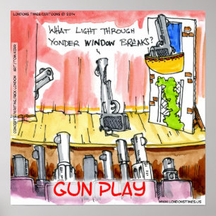 Póster Divertido de Juego de Armas
