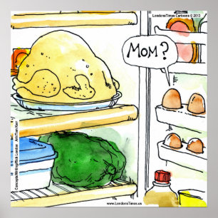 Póster divertido de la familia del huevo de pollo 