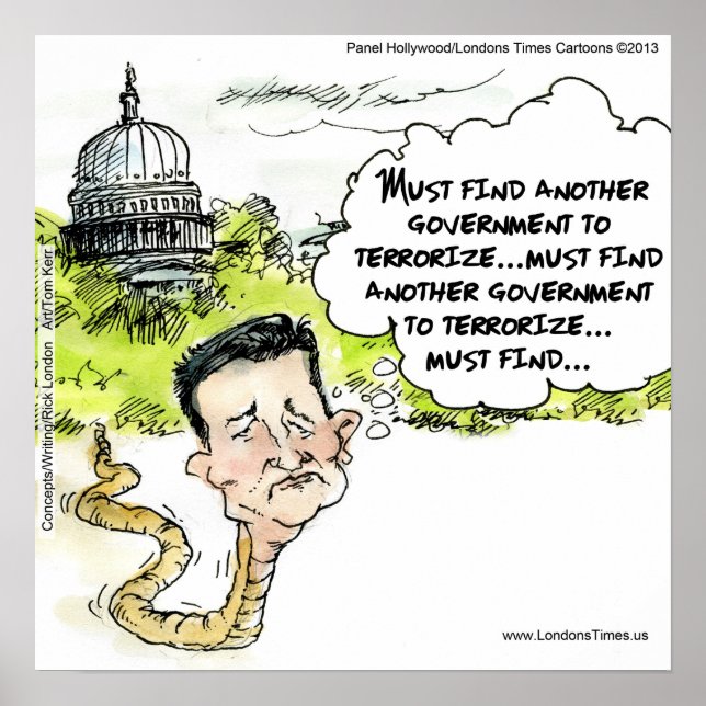 Póster divertido de la serpiente de Ted Cruz (Frente)