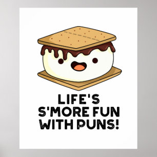 Póster Divertido de la vida con Puns Graciosa Comida Pun