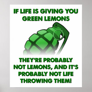 Póster Divertido de Limones Verdes