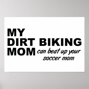 Póster divertido de mamá de moto de cross