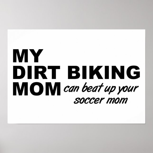 Póster divertido de mamá de moto de cross (Frente)