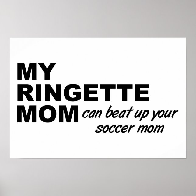 Póster Divertido de Mamá de Ringette (Frente)