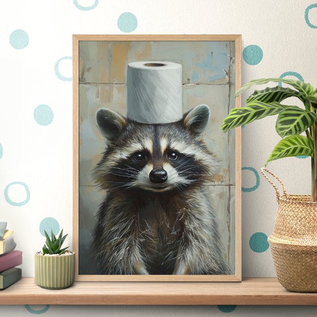 Póster divertido de mapache de papel higiénico (Subido por el creador)