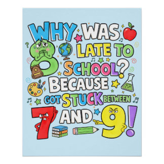 Póster divertido de matemáticas para niños en el a