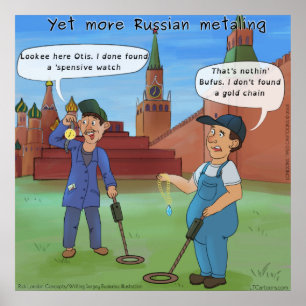 Póster divertido de metal ruso de Rick London