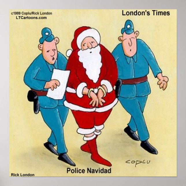 Póster divertido de Navidad de la policía (Frente)