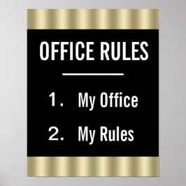 Póster Divertido de Normas de Oficina