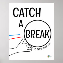 Póster divertido de oficina para la sala de descan