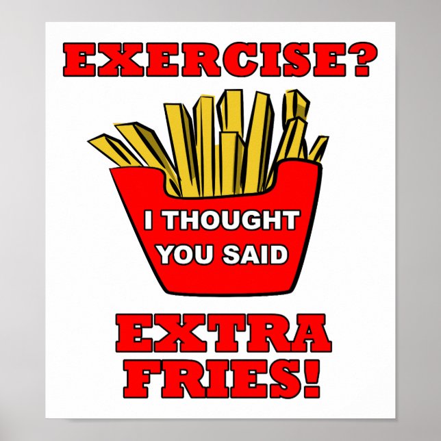 Póster Divertido de Patatas Fritas Extra (Frente)