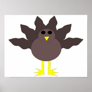 Póster divertido de pavo de Acción de Gracias