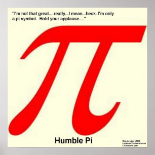 Póster Divertido de Pi al Cuadrado Humilde