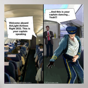 Póster Divertido de Piloto Hipster