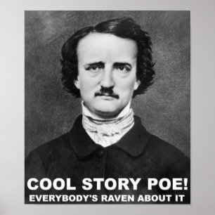 Póster divertido de Poe con historia genial