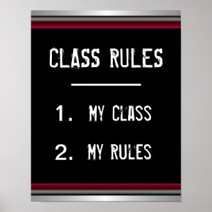 Póster Divertido de Reglas de Clase