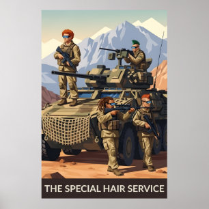 Póster divertido de soldados