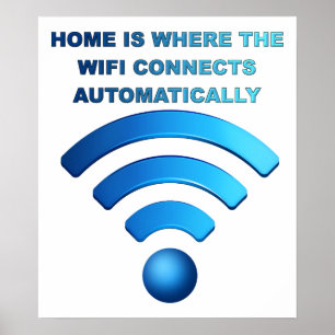 Póster Divertido de Wifi en Casa