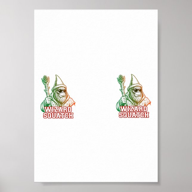 Póster Divertido de Wizard Squatch Bigfoot (Frente)