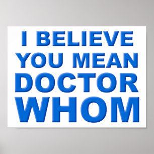 Póster Divertido del Doctor a Quien