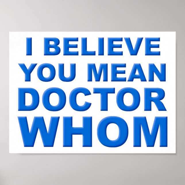 Póster Divertido del Doctor a Quien (Frente)