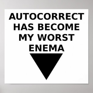 Póster Divertido del Enemigo Autocorregido