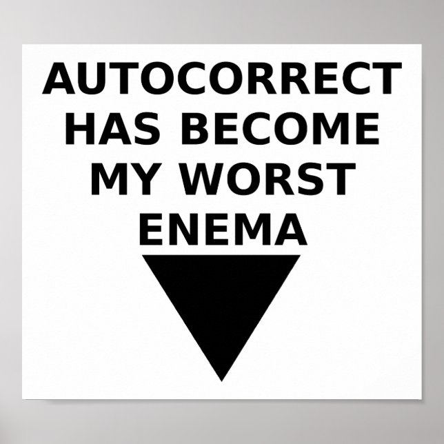 Póster Divertido del Enemigo Autocorregido (Frente)