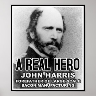 Póster divertido del héroe John Harris Bacon