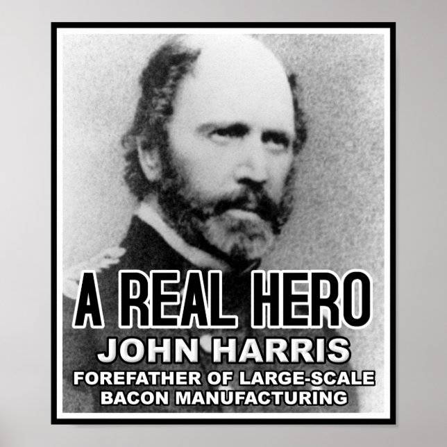Póster divertido del héroe John Harris Bacon (Frente)