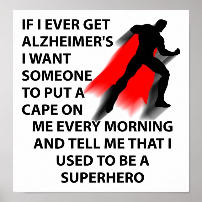 Póster Divertido del Superhéroe del Alzheimer (Frente)