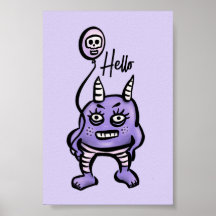 Divertido Demon Hello Purple Cute Pastel Whimsigot