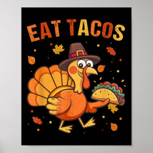 Póster Divertido Día de Acción de Gracias Turquía mexican