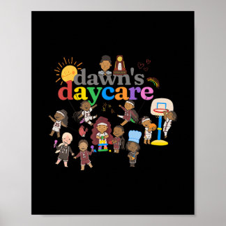 Póster Divertido Día de Dawn's Guardería Boceto Niños Lin