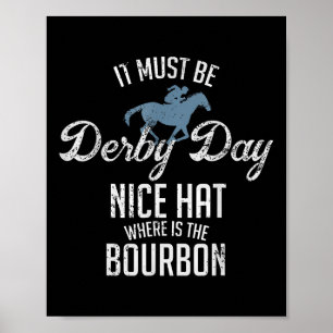 Póster Divertido Día De Derby Y Carreras De Caballos De M