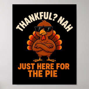 Póster Divertido Día De Gracias Turquía Acá Por El Pie Po