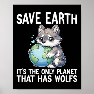 Póster Divertido Día de la Tierra de Wolfs 2025 Mujeres a