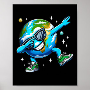 Póster Divertido Día de la Tierra - Niños Dabbing