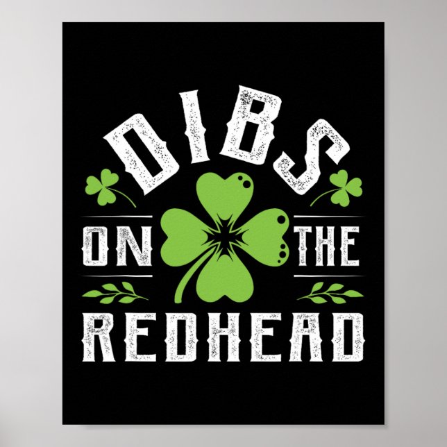 Póster Divertido Día Irlandés De Sta Patrones Shamrock Di (Frente)