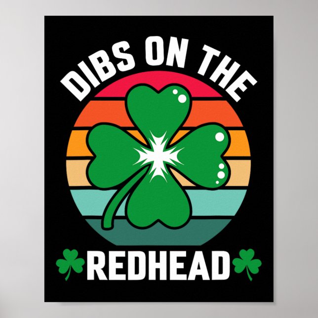 Póster Divertido Día Irlandés De Sta Patrones Shamrock Di (Frente)