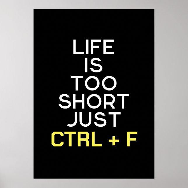 Póster Divertido diciendo Ctrl + F (Frente)