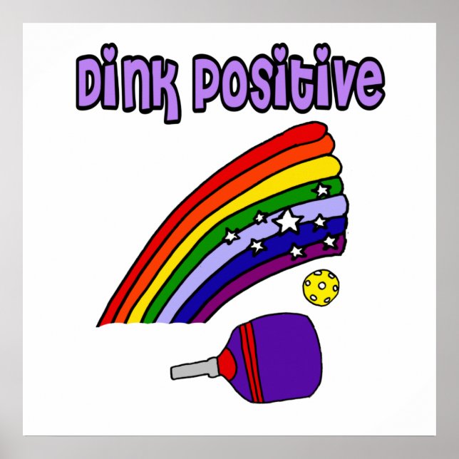 Póster Divertido Dink Positive Pickleball Sports Pun (Frente)