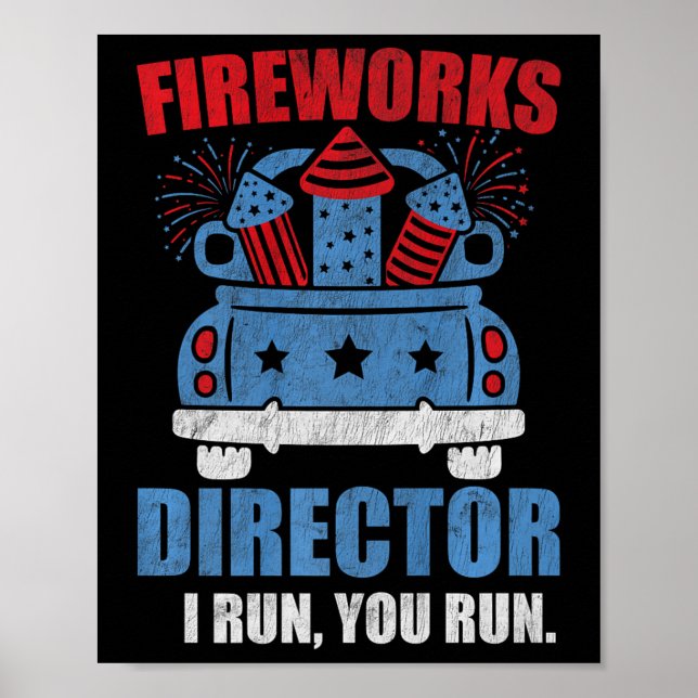 Póster Divertido Director de Fuegos Artificiales del 4 de (Frente)