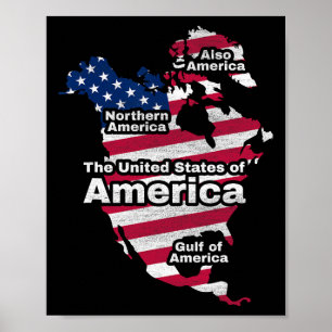 Póster Divertido Donald Trump Bandera Americana Canadá Gr