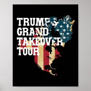 Póster Divertido Donald Trump Bandera Americana Canadá Gr