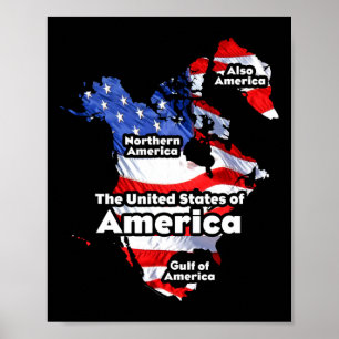 Póster Divertido Donald Trump Bandera estadounidense Cana